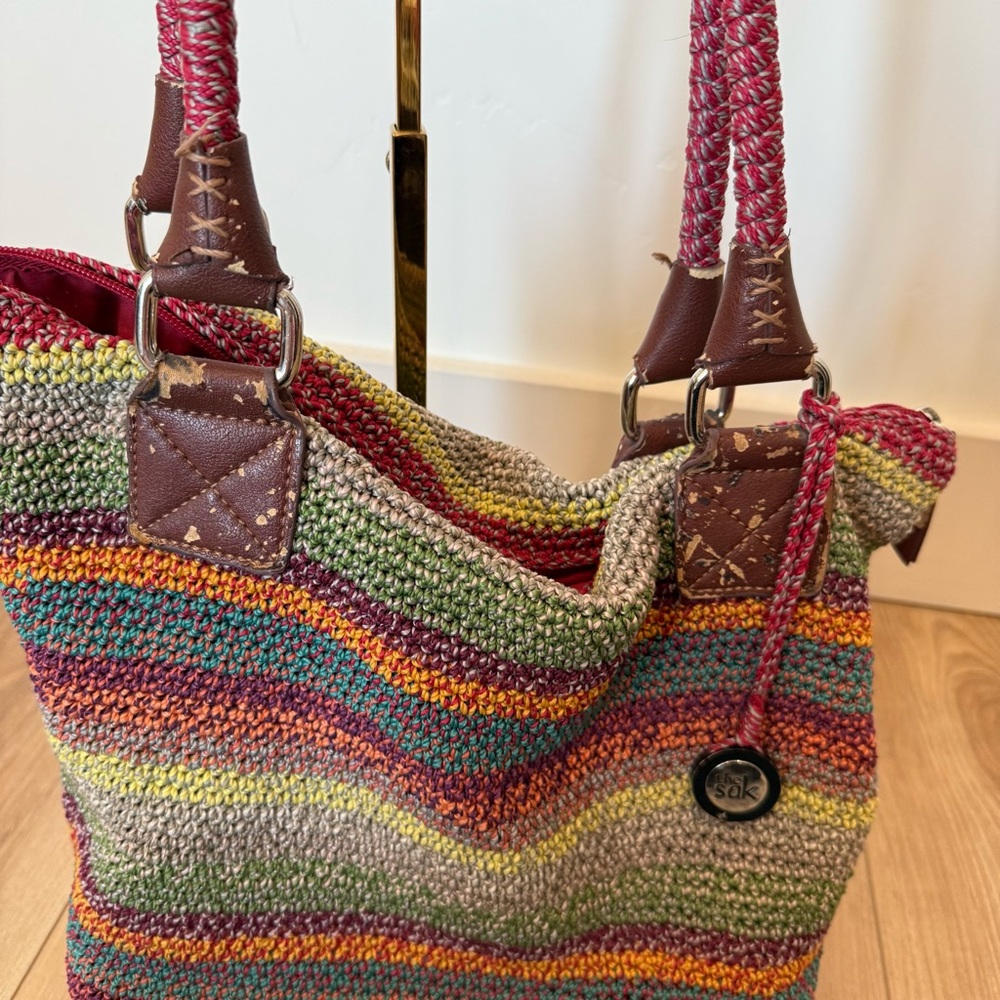 The Sak Colorful Striped Tote Bag Purse - Picture 9 of 12